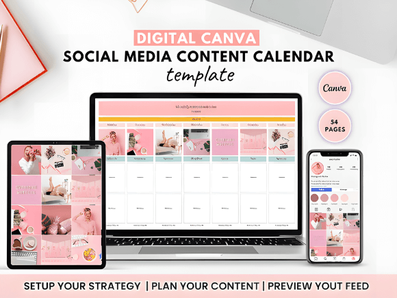 Social Media Content Calendar Planner Template